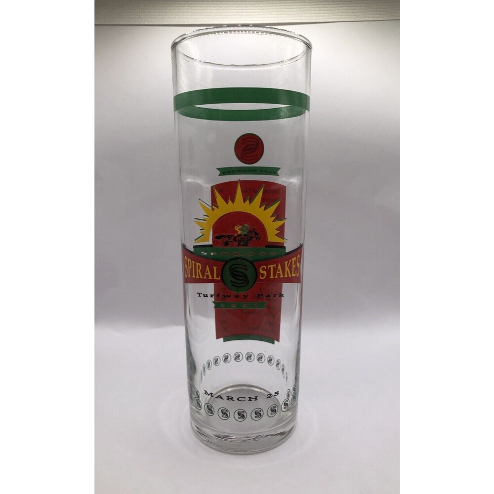 Turfway Park Racetrack Spiral Stakes 2000 Highball Glass GLOBALIZE Vintage